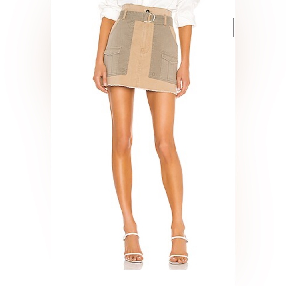 Frame paperbag multi tone skirt